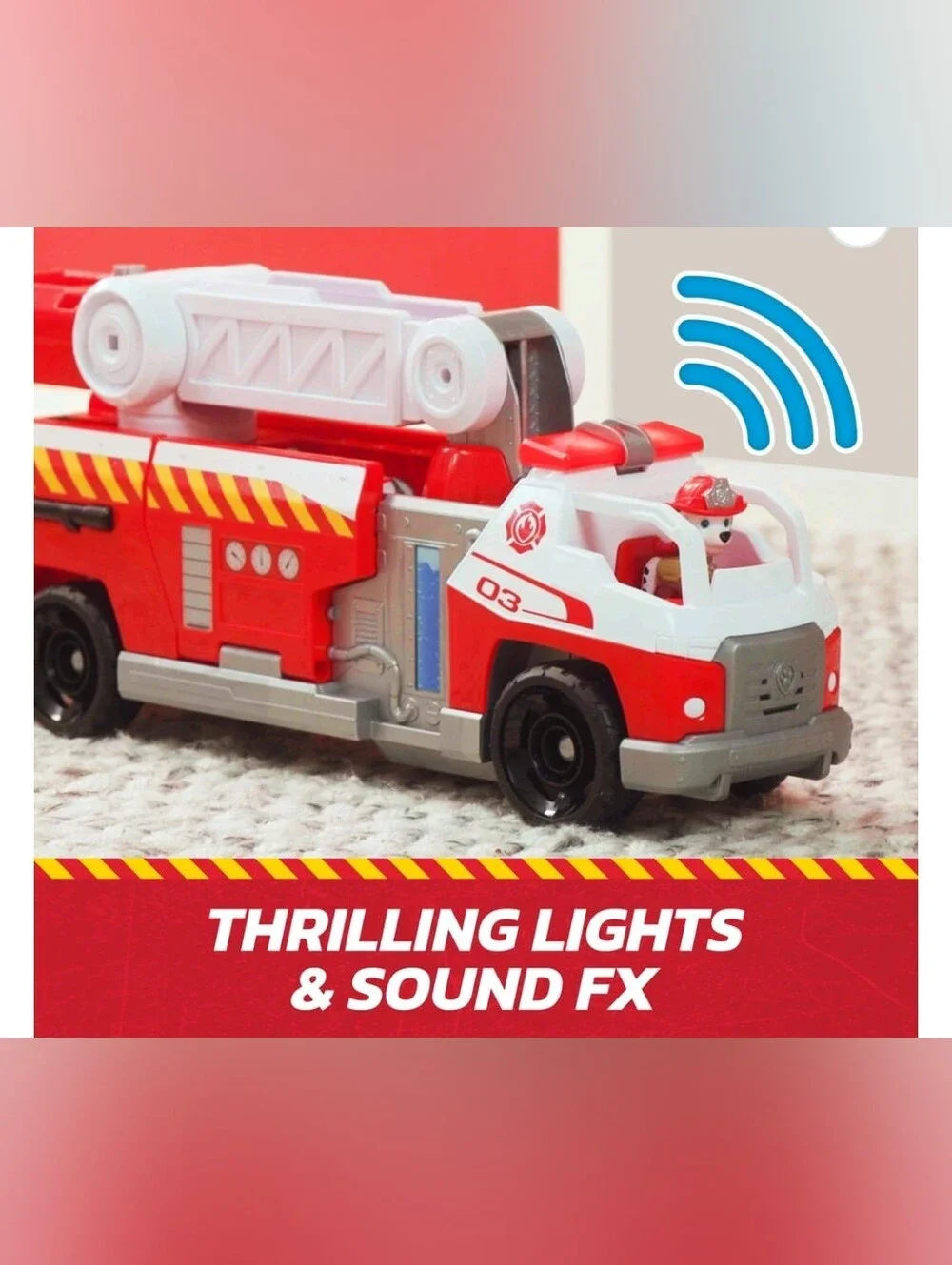 PAW Patrol Fire Rescue: Rapid Reload Fire Truck with Marshall, Projectile Launch